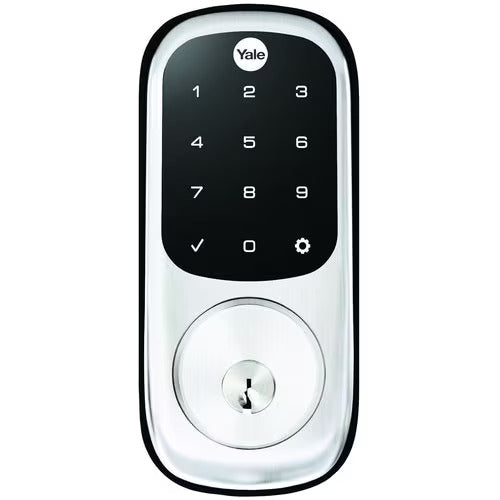 YALE ASSURE KEYED SATIN CHROME WITH YALE YALE ASSURE KEYED SATIN CHROME WITH YALE